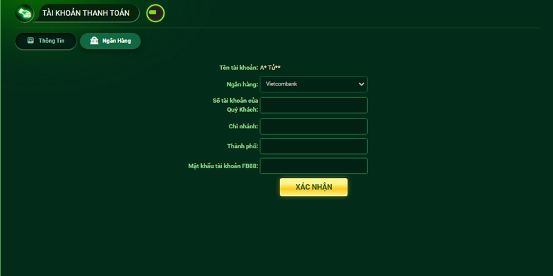 Nhập các thông tin cần thiết và thực hiện click để xác nhận rút tiền